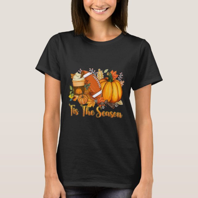 Camiseta Esta É A Época Pumpkin Leaf Latte Fall Graças (Frente)