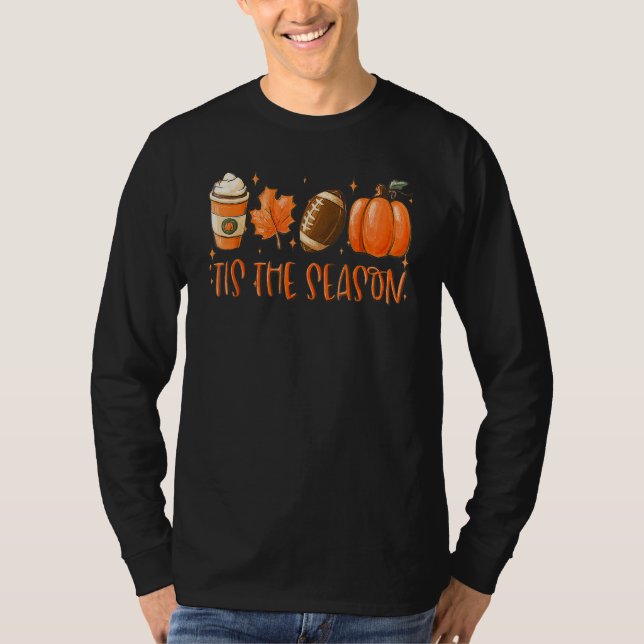 Camiseta Esta É A Época Pumpkin Leaf Latte Fall Graças (Frente)