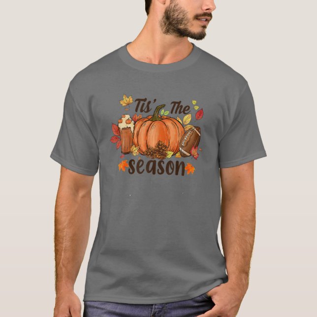 Camiseta Esta É A Época Pumpkin Spice Fall Vibes Jogo Dia F (Frente)
