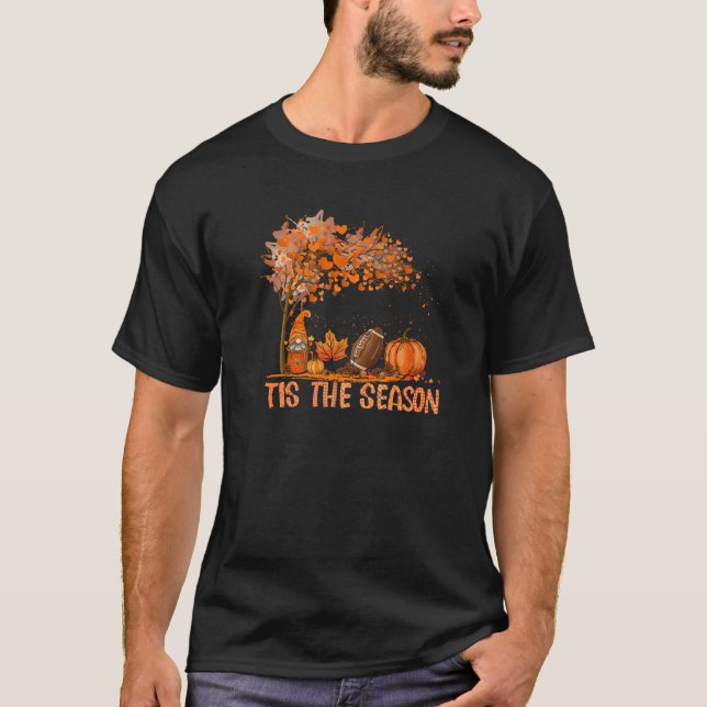 Camiseta Esta É A Época Pumpkin Spice Futebol Fall Folhas (Frente)