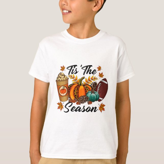 Camiseta Esta É A Época Pumpkin Spice Pegbyll Fall Folhas (Frente)