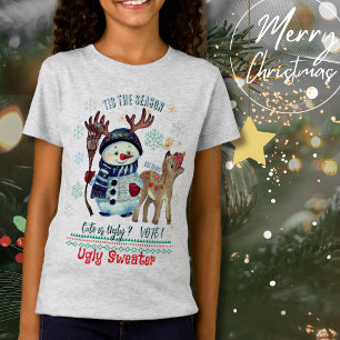 Camiseta Esta é a estação - Bonito ou Feio Snowman & Donkey