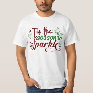 Camiseta Esta é a estação do ano, branco básico, vermelho e