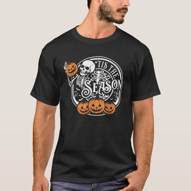 Camiseta Esta É A Estação Jack O Lantern Skeleton Spooky Ha (Frente)