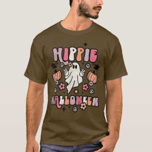 Camiseta Esta é a estação Pumpkin Boo 60s 70s Hippie Hallow