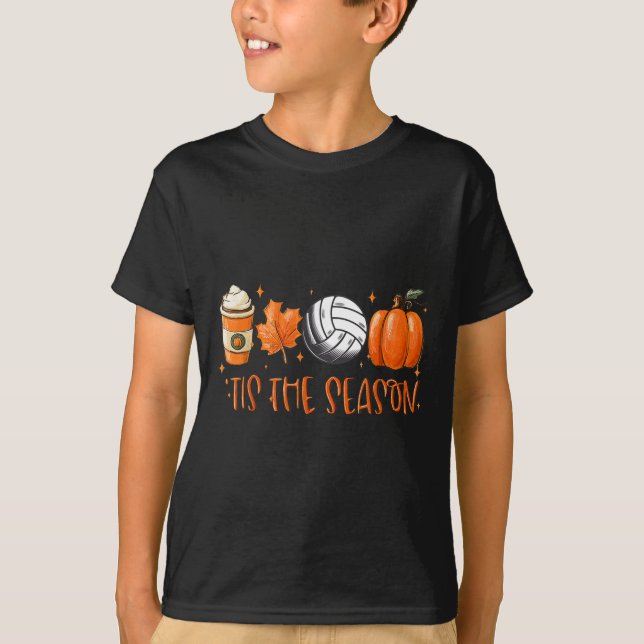 Camiseta Esta É A Estação Pumpkin Leaf Latte Fall Volleyll (Frente)