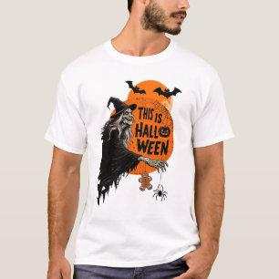 Camiseta Esta é a Festa de Retro Spooky da Bruxa Assustador
