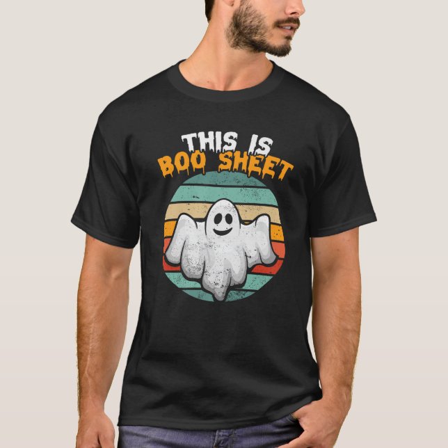 Camiseta Esta É A Folha De Boo Ghost Retro Halloween Cos (Frente)