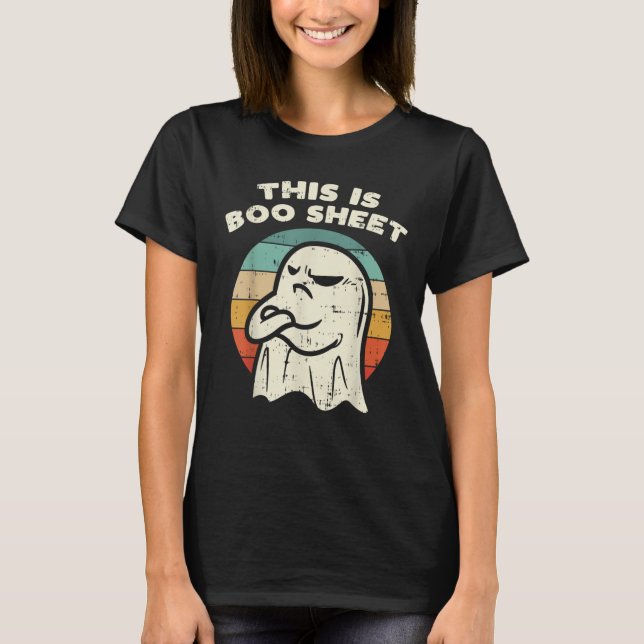 Camiseta Esta É A Folha De Boo Ghost Retro Halloween Mulher (Frente)