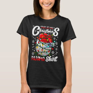 Camiseta Esta É A Minha Árvore De Voleibol Do Pajama L