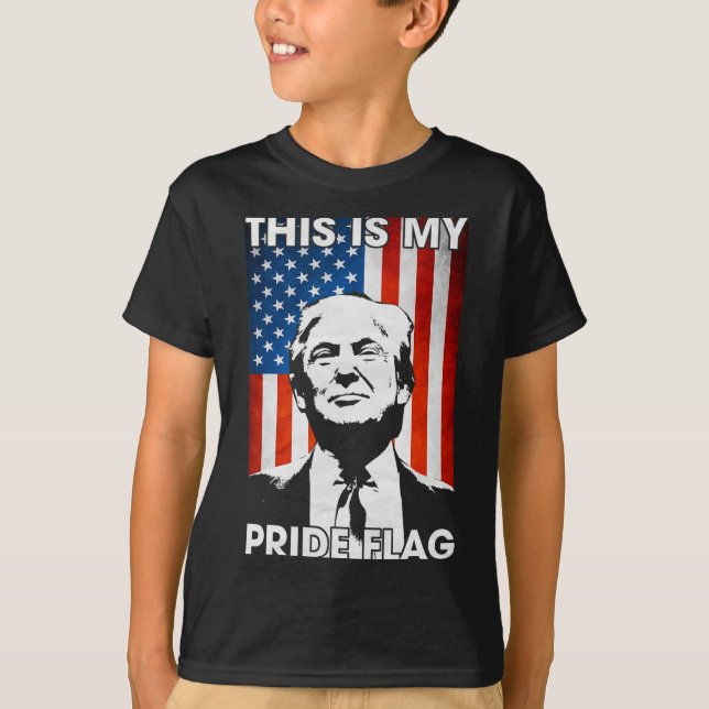 Camiseta Esta é a minha bandeira do Orgulho Trump American  (Frente)