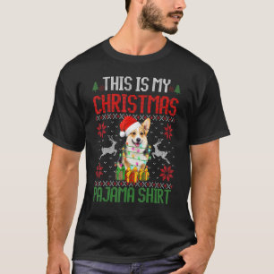 Camiseta Esta é a minha camisola de Natal de cachorro Corgi