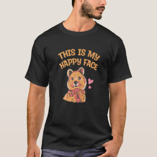Camiseta Esta É A Minha Cara Feliz Para Um Quokka