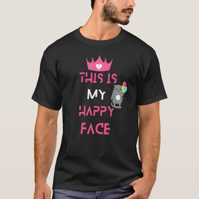 Camiseta Esta é a minha cara feliz sarcástica (Frente)