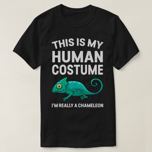 Camiseta Esta É A Minha Costume Humana, Sou Um Camaleão (Frente do Design)