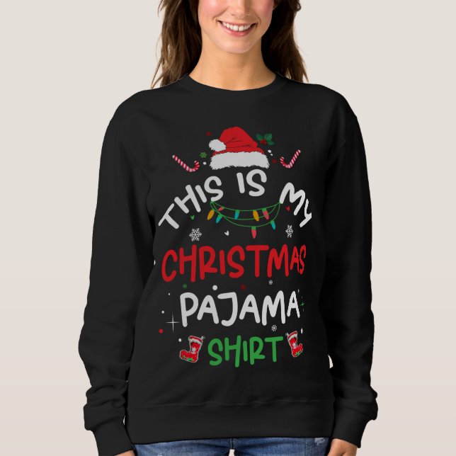 Camiseta Esta É A Minha Família Pajama De Natal (Frente)