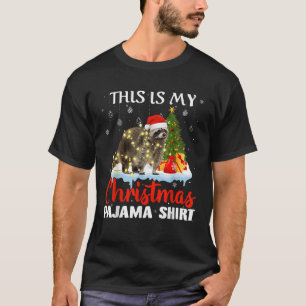 Camiseta Esta É A Minha Família Pajama Raccoon De Natal