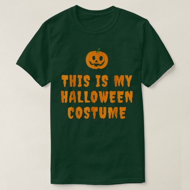 Camiseta Esta é a minha fantasia de halloween preguiçosa co (Frente do Design)
