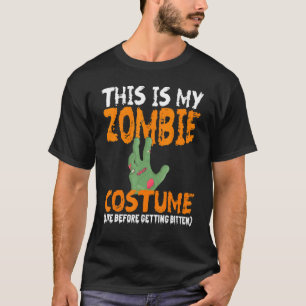 Camiseta Esta é a minha fantasia de zumbi como antes de ser