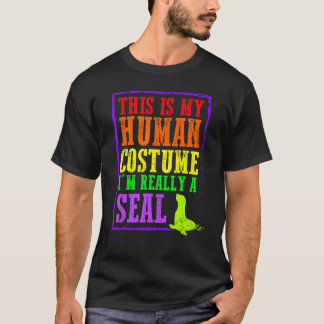 Camiseta Esta é a minha fantasia humana. Eu sou mesmo um ca