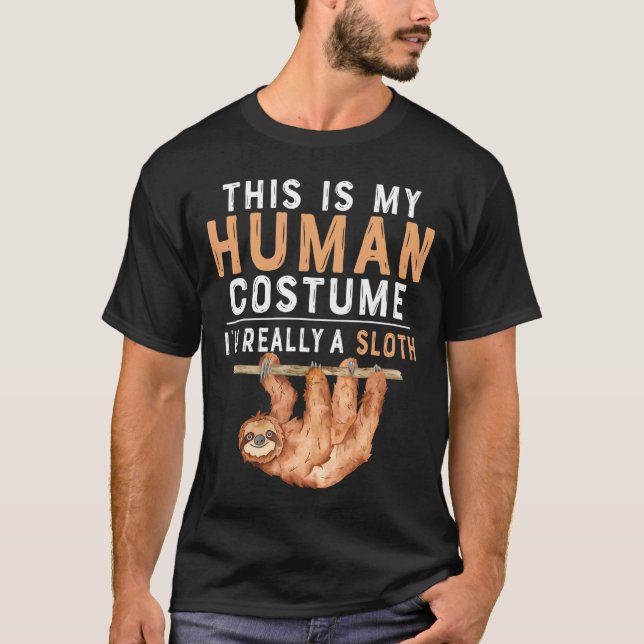 Camiseta Esta é a minha fantasia humana. Eu sou mesmo um Ha (Frente)