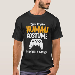 Camiseta Esta é a minha fantasia humana. Eu sou mesmo um jo