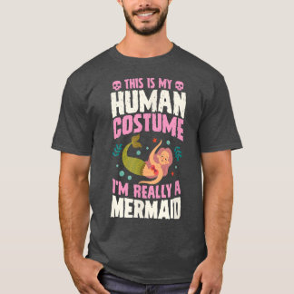 Camiseta Esta é a minha fantasia humana. Eu sou mesmo um sa