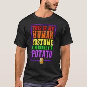 Camiseta Esta é a minha fantasia humana. Eu sou mesmo um sa