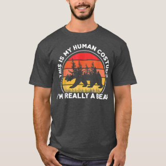 Camiseta Esta é a minha fantasia humana Eu sou mesmo um urs