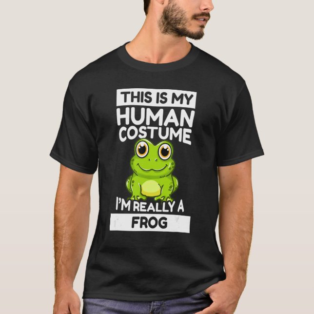 Camiseta Esta é a minha fantasia humana, eu sou realmente u (Frente)