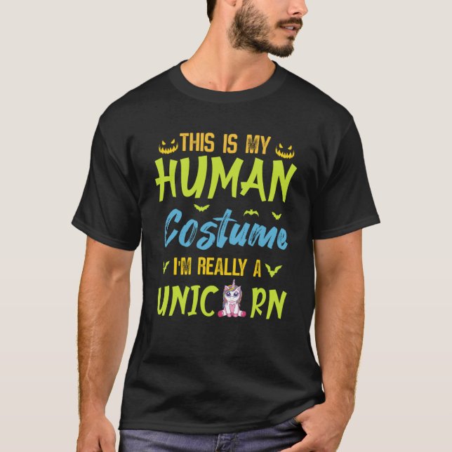 Camiseta Esta é a minha fantasia humana Eu sou realmente um (Frente)