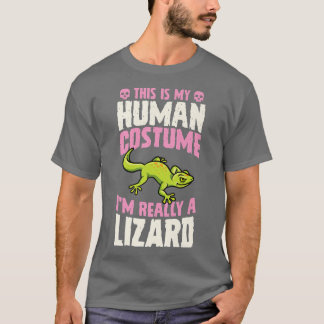 Camiseta Esta é a minha fantasia humana. Sou mesmo um Lizar