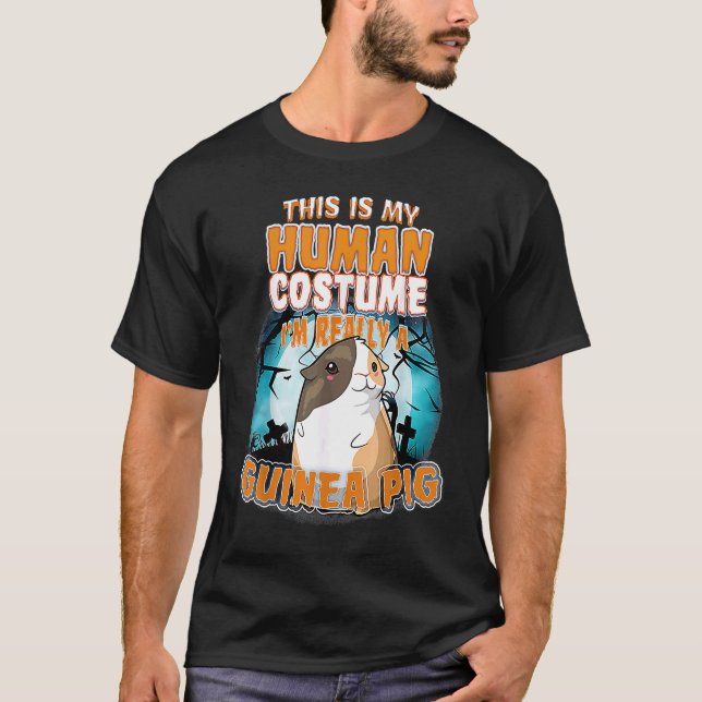 Camiseta Esta é a minha fantasia humana. Sou mesmo um porco (Frente)