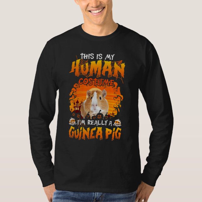 Camiseta Esta é a minha fantasia humana. Sou mesmo um porco (Frente)