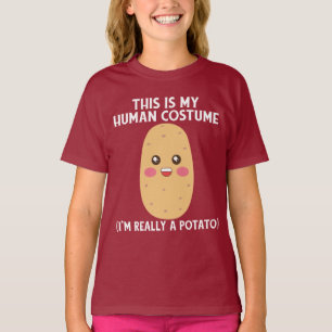 Camiseta Esta é a minha fantasia humana. Sou mesmo uma bata