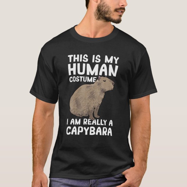 Camiseta Esta é a minha fantasia humana. Sou mesmo uma Capy (Frente)