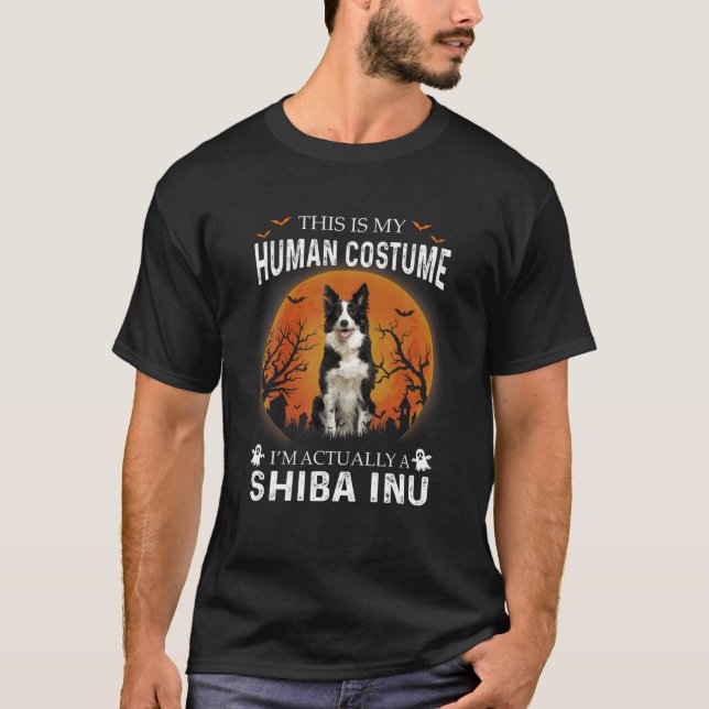 Camiseta Esta é a minha fantasia humana, sou, na verdade, u (Frente)