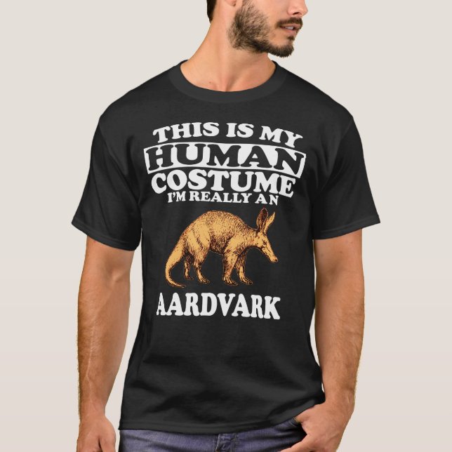 Camiseta Esta é a minha fantasia humana. Sou realmente um A (Frente)