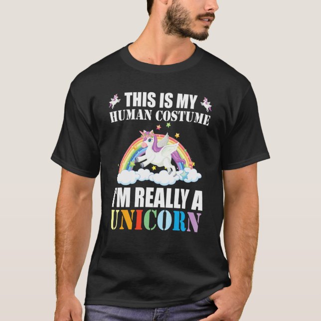 Camiseta Esta é a minha fantasia humana. Sou realmente um U (Frente)