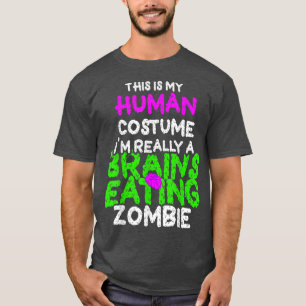 Camiseta Esta é a minha fantasia humana. Sou um Zombie Engr