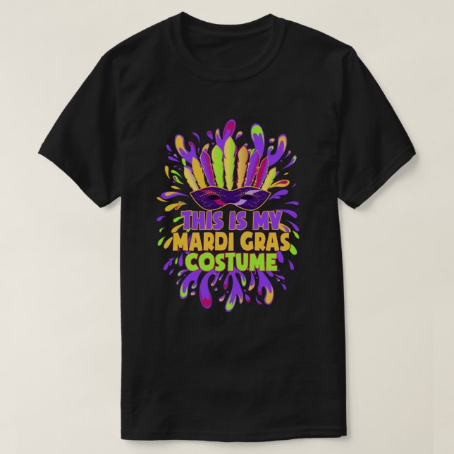 Camiseta Esta é a minha festa de fantasia de Mardi Gras (Frente do Design)