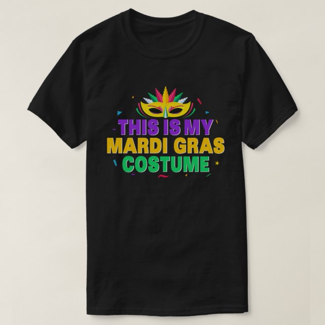 Camiseta Esta é a minha festa de fantasia de Mardi Gras (Frente do Design)