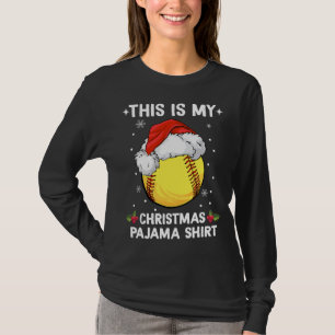 Camiseta Esta É A Minha Gir De Natal Do Pajama Softball