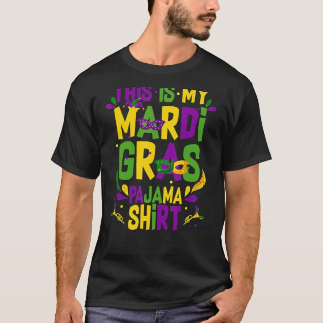 Camiseta Esta É A Minha Mardi Gras Pajama Men Mulheres Meni (Frente)
