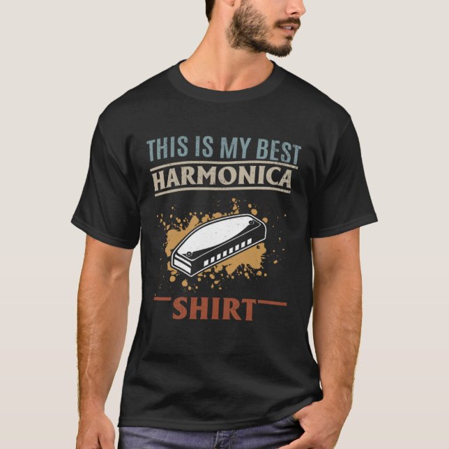 Camiseta Esta É A Minha Melhor Interface Musical Harmonica  (Frente)