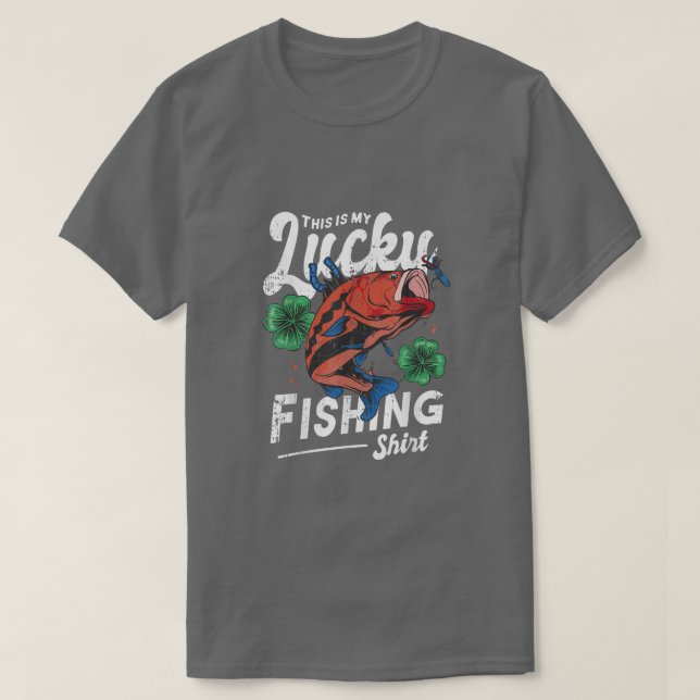 Camiseta Esta é a minha pesca de sorte (Frente do Design)
