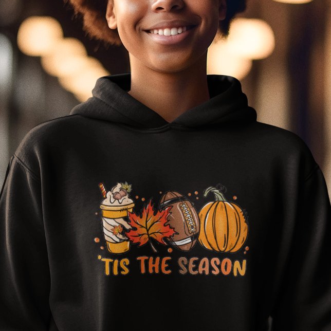 Camiseta Esta é a queda do campeonato de futebol (Tis the Season Football Pumpkin Fall Hoodie)