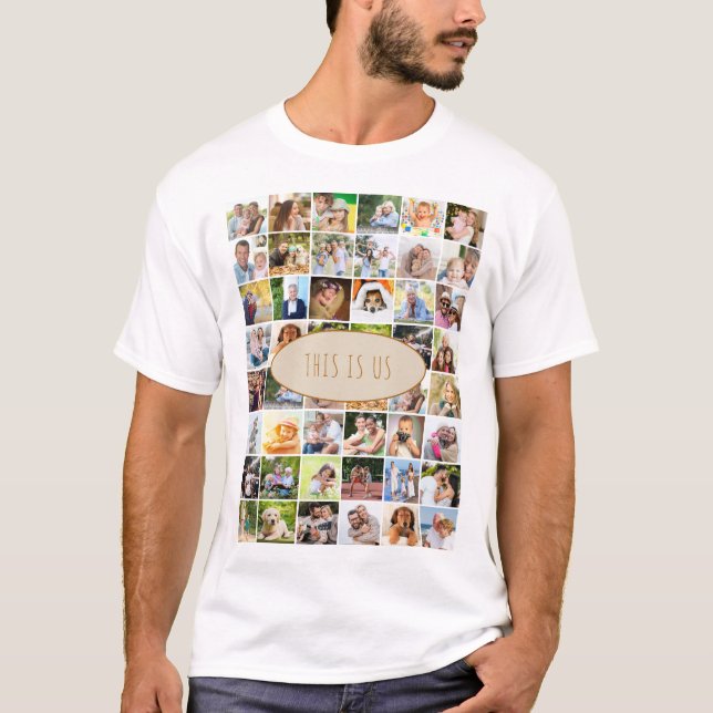 Camiseta Esta é a Reunião da Família de Colagem de Fotos do (Frente)