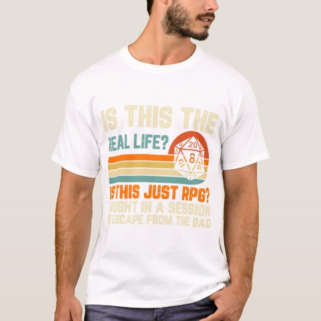 Camiseta esta é a vida real? Isto é só RPG? (Frente)