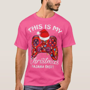 Camiseta Esta é Minha Árvore de Luzes de Natal do Meu Pijam